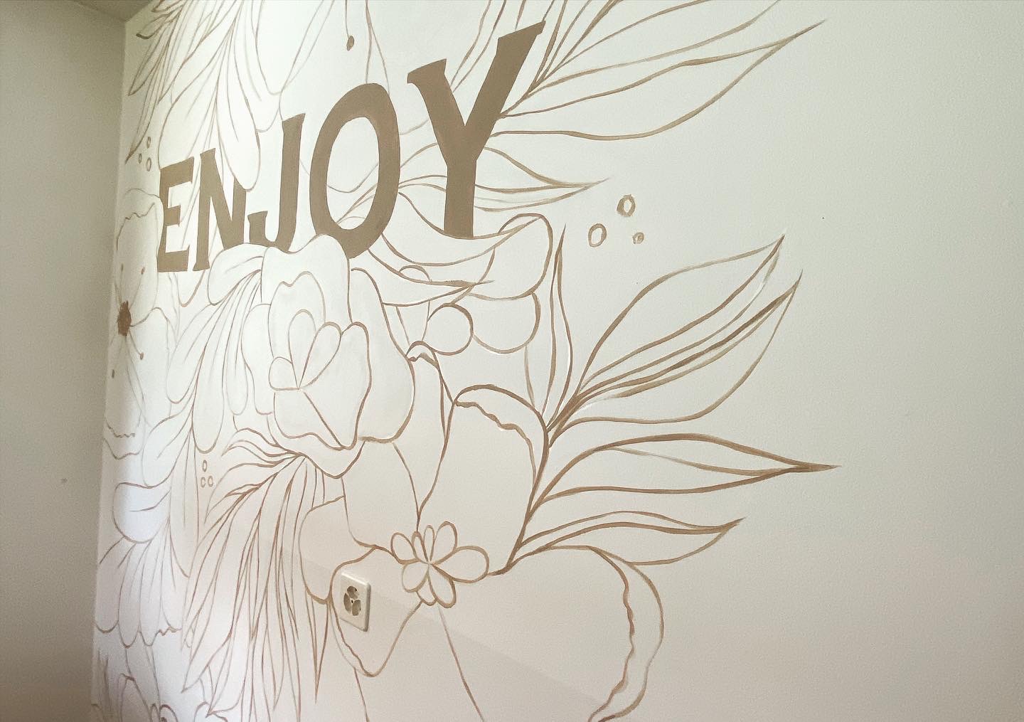 Enjoy - floral mural