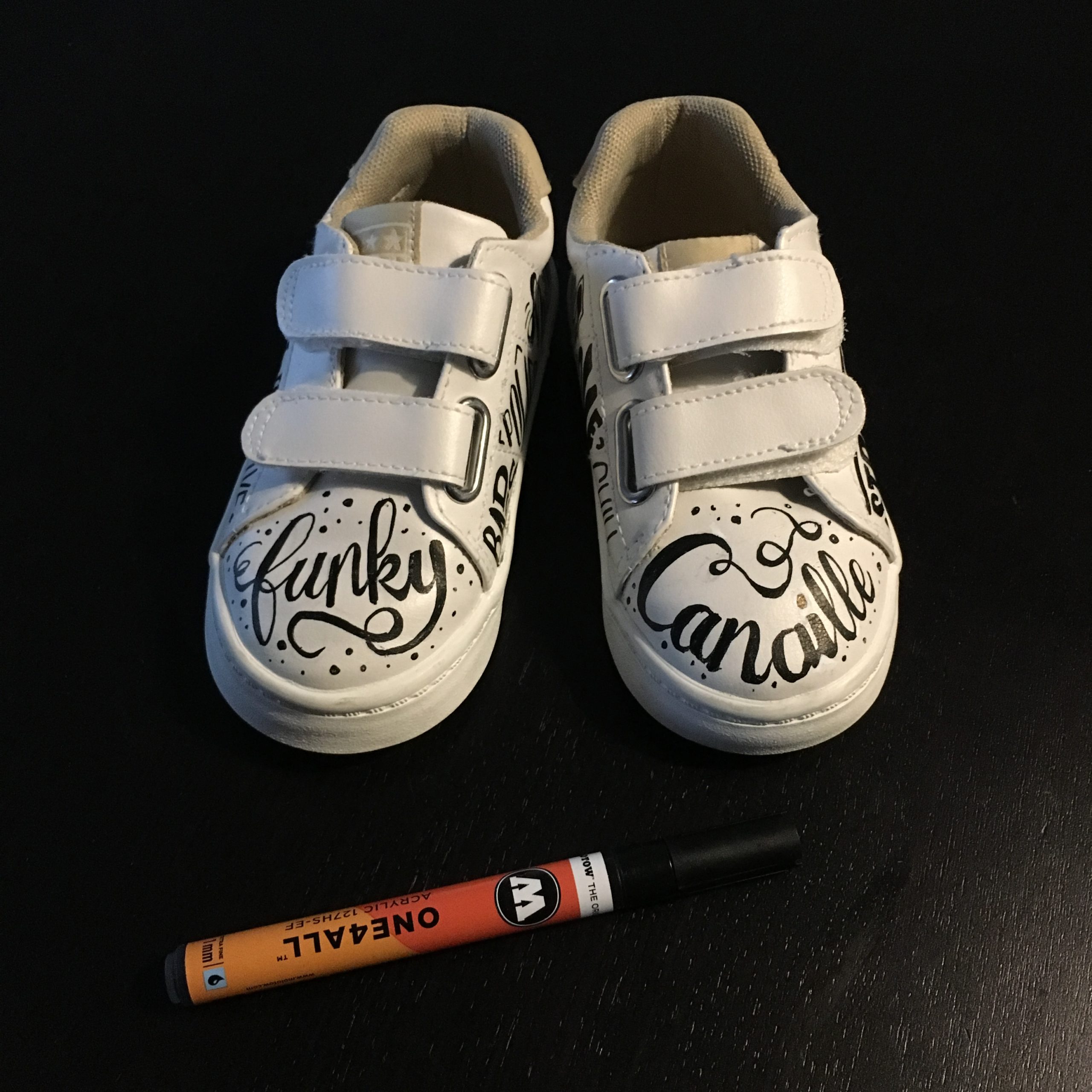 lettering on sneakers