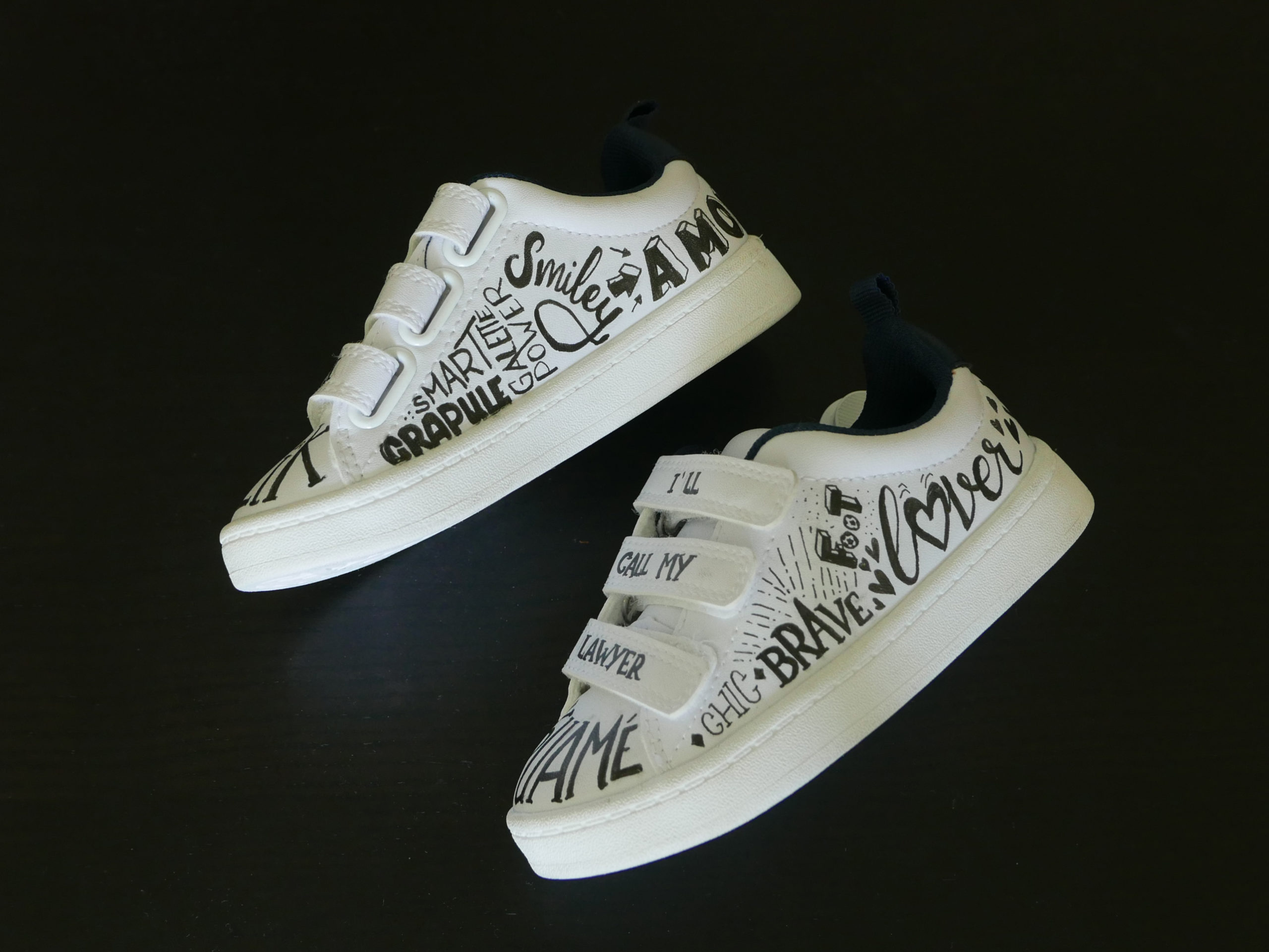 lettering on sneakers