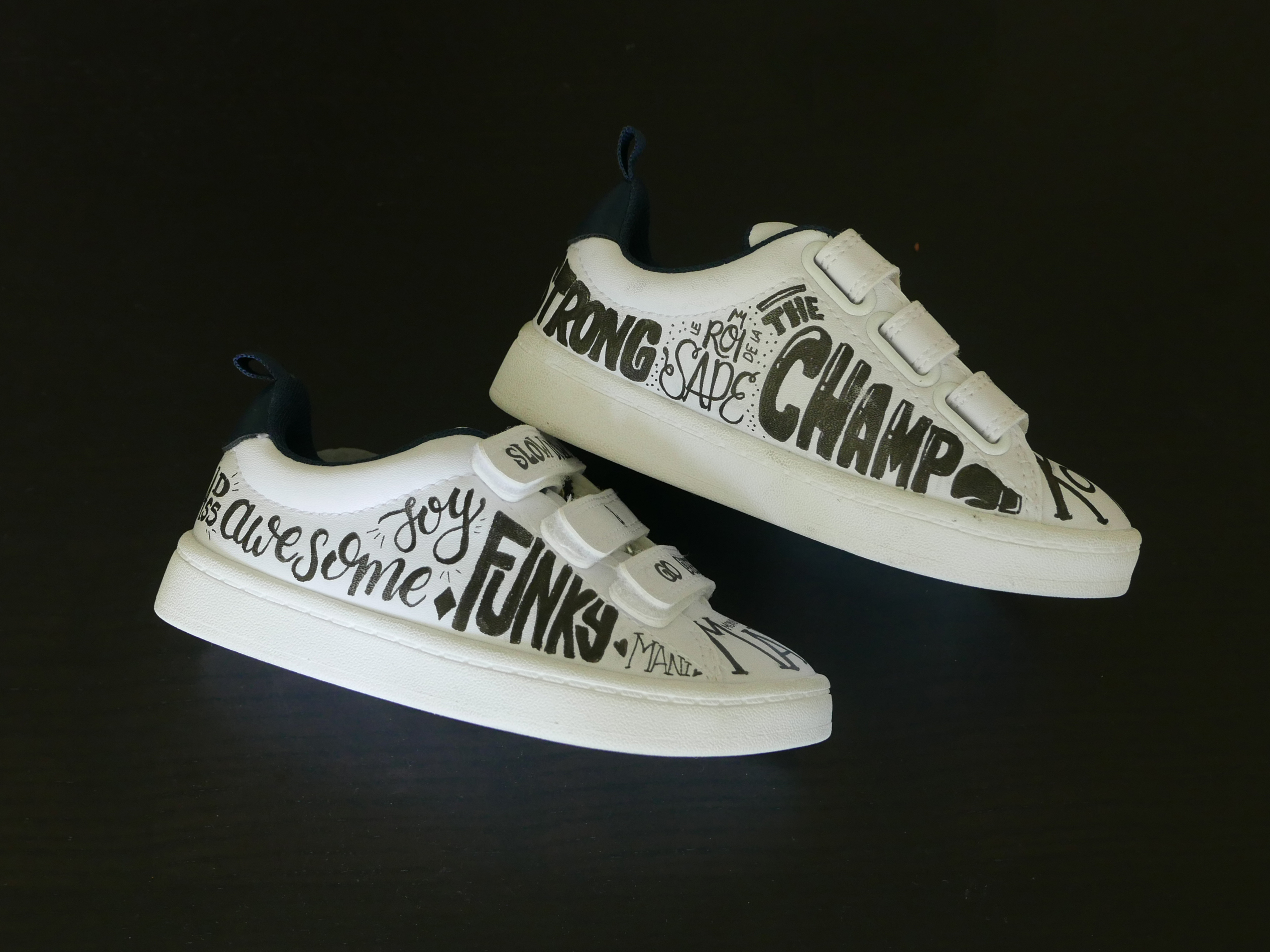 lettering on sneakers