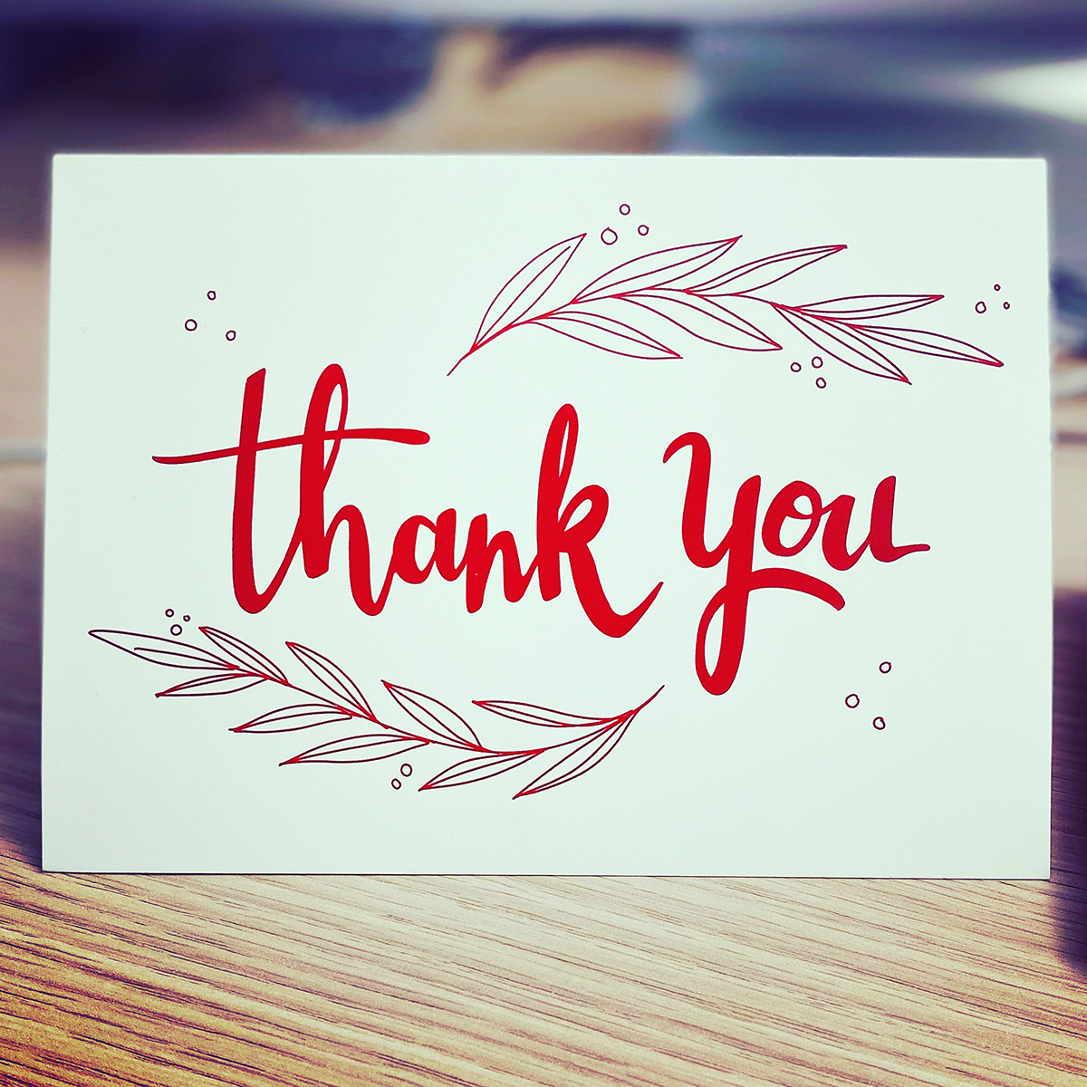 Thanks you lettering card