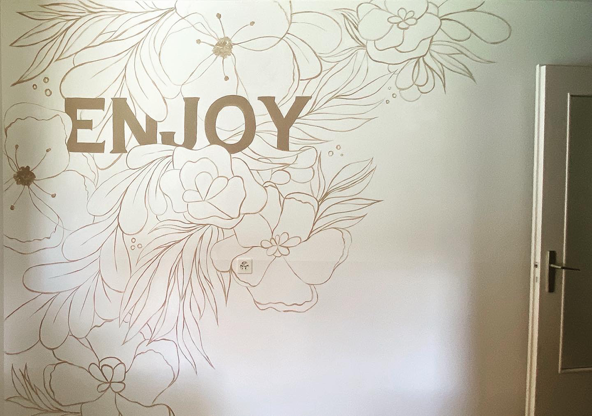 Enjoy - floral mural 