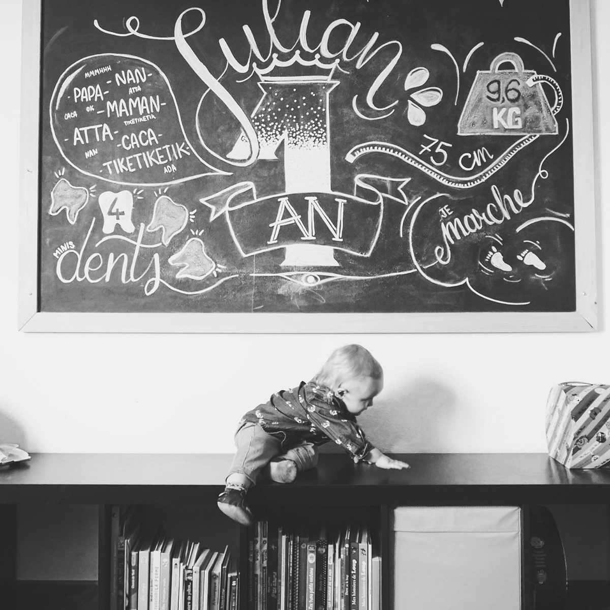 blackboard lettering - 1st birthday