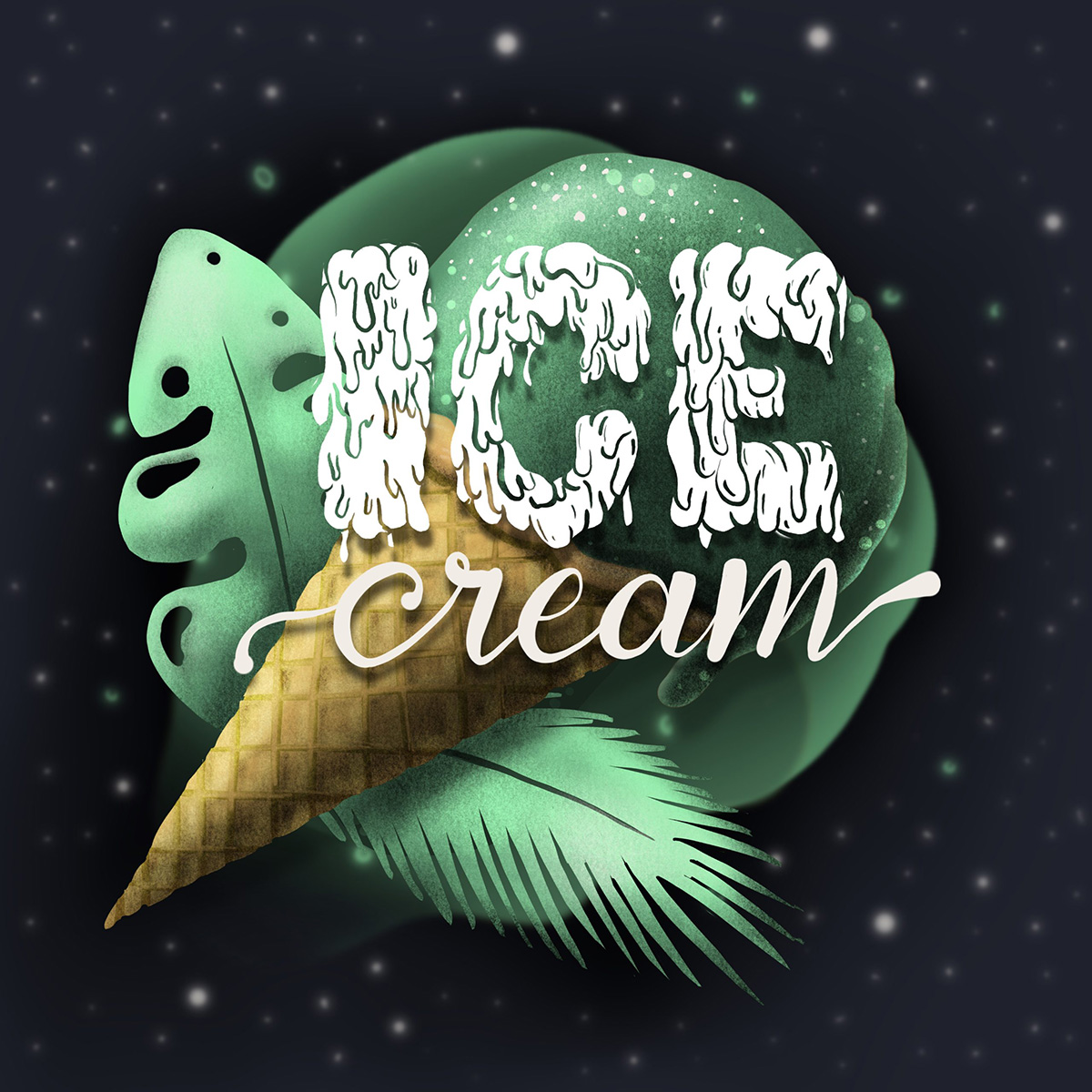 lettering and illustration - ice cream