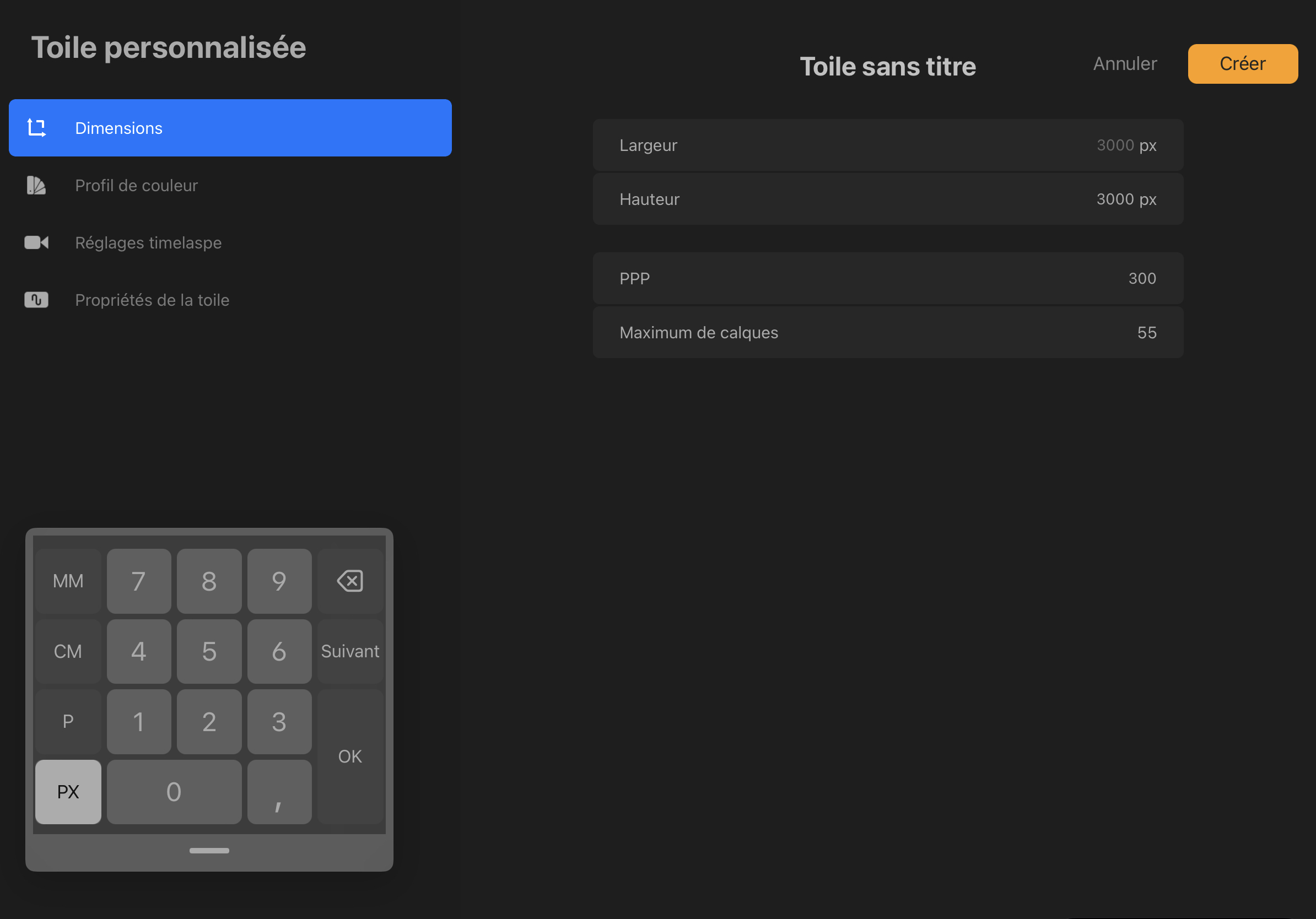 Toile personnalisée